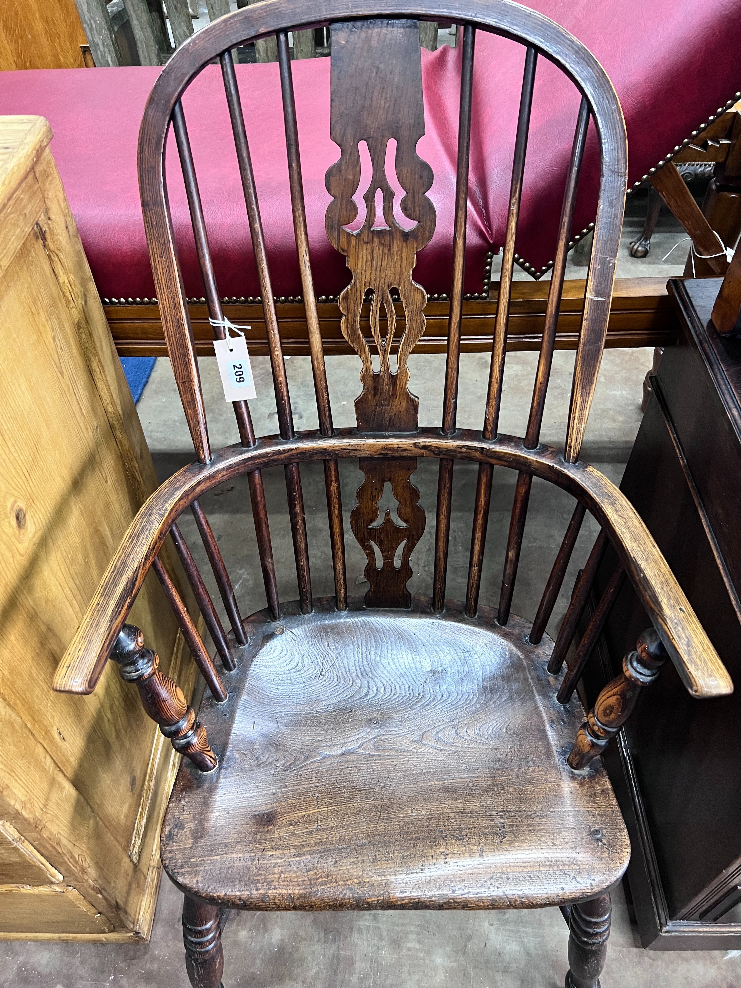 An ash, beech and elm Windsor chair, width 57cm *Please note the sale commences at 9am.